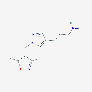 molecular formula C13H20N4O B1492321 (3-{1-[(3,5-dimethyl-1,2-oxazol-4-yl)methyl]-1H-pyrazol-4-yl}propyl)(methyl)amine CAS No. 2098010-13-8