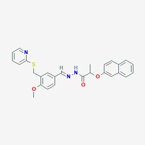 molecular formula C27H25N3O3S B14923255 N'-[(E)-{4-methoxy-3-[(pyridin-2-ylsulfanyl)methyl]phenyl}methylidene]-2-(naphthalen-2-yloxy)propanehydrazide 