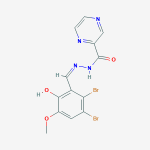 molecular formula C13H10Br2N4O3 B14923261 N'-[(Z)-(2,3-dibromo-6-hydroxy-5-methoxyphenyl)methylidene]pyrazine-2-carbohydrazide 