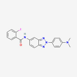 molecular formula C21H18IN5O B14923294 N-{2-[4-(dimethylamino)phenyl]-2H-benzotriazol-5-yl}-2-iodobenzamide 