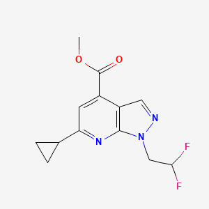 molecular formula C13H13F2N3O2 B14923317 methyl 6-cyclopropyl-1-(2,2-difluoroethyl)-1H-pyrazolo[3,4-b]pyridine-4-carboxylate 