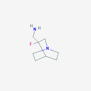 molecular formula C8H15FN2 B1492332 {3-Fluoro-1-azabicyclo[2.2.2]octan-3-yl}methanamine CAS No. 2090380-43-9