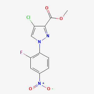 molecular formula C11H7ClFN3O4 B14923877 Methyl 4-chloro-1-(2-fluoro-4-nitrophenyl)-1H-pyrazole-3-carboxylate 