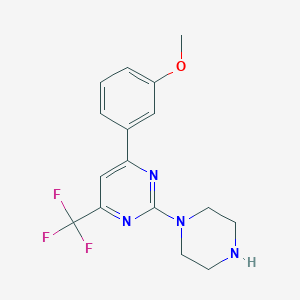 molecular formula C16H17F3N4O B14923999 4-(3-Methoxyphenyl)-2-(piperazin-1-yl)-6-(trifluoromethyl)pyrimidine 