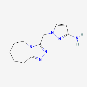 molecular formula C11H16N6 B14924007 1-((6,7,8,9-Tetrahydro-5H-[1,2,4]triazolo[4,3-a]azepin-3-yl)methyl)-1H-pyrazol-3-amine 