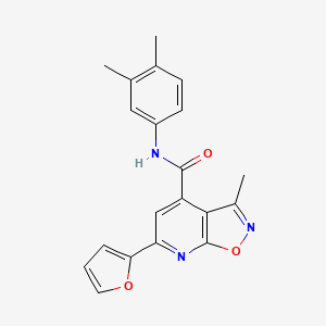 molecular formula C20H17N3O3 B14924060 N-(3,4-dimethylphenyl)-6-(furan-2-yl)-3-methyl[1,2]oxazolo[5,4-b]pyridine-4-carboxamide 