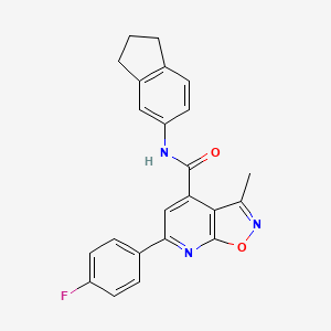 molecular formula C23H18FN3O2 B14924202 N-(2,3-dihydro-1H-inden-5-yl)-6-(4-fluorophenyl)-3-methyl[1,2]oxazolo[5,4-b]pyridine-4-carboxamide 