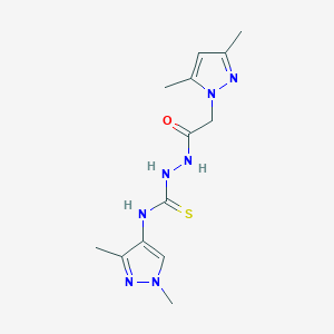 molecular formula C13H19N7OS B14924218 N-(1,3-dimethyl-1H-pyrazol-4-yl)-2-[(3,5-dimethyl-1H-pyrazol-1-yl)acetyl]hydrazinecarbothioamide 