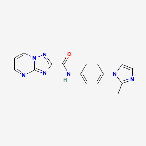molecular formula C16H13N7O B14924235 N-[4-(2-methyl-1H-imidazol-1-yl)phenyl][1,2,4]triazolo[1,5-a]pyrimidine-2-carboxamide 