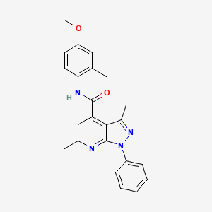 molecular formula C23H22N4O2 B14924274 N-(4-methoxy-2-methylphenyl)-3,6-dimethyl-1-phenyl-1H-pyrazolo[3,4-b]pyridine-4-carboxamide 