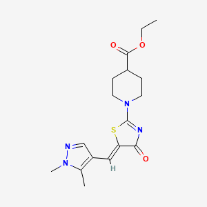 molecular formula C17H22N4O3S B14924280 ethyl 1-{(5Z)-5-[(1,5-dimethyl-1H-pyrazol-4-yl)methylidene]-4-oxo-4,5-dihydro-1,3-thiazol-2-yl}piperidine-4-carboxylate 