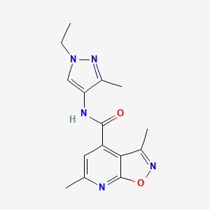 molecular formula C15H17N5O2 B14924281 N-(1-ethyl-3-methyl-1H-pyrazol-4-yl)-3,6-dimethyl[1,2]oxazolo[5,4-b]pyridine-4-carboxamide 