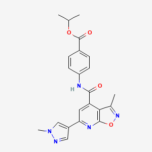 molecular formula C22H21N5O4 B14924323 propan-2-yl 4-({[3-methyl-6-(1-methyl-1H-pyrazol-4-yl)[1,2]oxazolo[5,4-b]pyridin-4-yl]carbonyl}amino)benzoate 