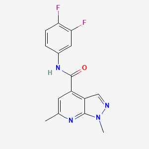 molecular formula C15H12F2N4O B14924393 N-(3,4-difluorophenyl)-1,6-dimethyl-1H-pyrazolo[3,4-b]pyridine-4-carboxamide 