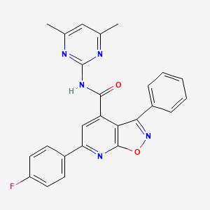molecular formula C25H18FN5O2 B14924458 N-(4,6-dimethylpyrimidin-2-yl)-6-(4-fluorophenyl)-3-phenyl[1,2]oxazolo[5,4-b]pyridine-4-carboxamide 