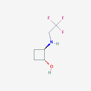 molecular formula C6H10F3NO B1492455 trans-2-[(2,2,2-Trifluoroethyl)amino]cyclobutan-1-ol CAS No. 2091144-35-1