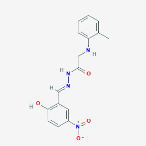 molecular formula C16H16N4O4 B14924554 N2-(o-Tolyl)glycine N'-(5-nitrosalicylidene)hydrazide 