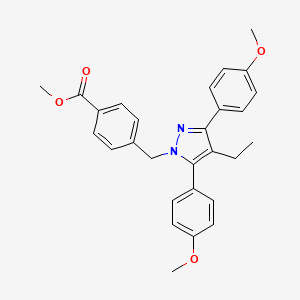 molecular formula C28H28N2O4 B14924558 methyl 4-{[4-ethyl-3,5-bis(4-methoxyphenyl)-1H-pyrazol-1-yl]methyl}benzoate 
