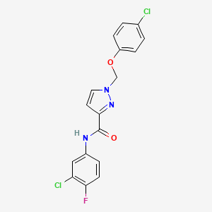 molecular formula C17H12Cl2FN3O2 B14924585 N-(3-chloro-4-fluorophenyl)-1-[(4-chlorophenoxy)methyl]-1H-pyrazole-3-carboxamide 