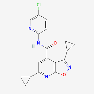 molecular formula C18H15ClN4O2 B14924636 N-(5-chloropyridin-2-yl)-3,6-dicyclopropyl[1,2]oxazolo[5,4-b]pyridine-4-carboxamide 