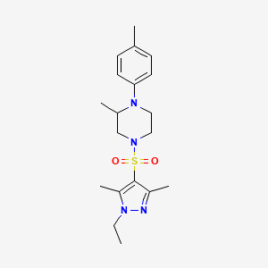 molecular formula C19H28N4O2S B14924689 4-[(1-ethyl-3,5-dimethyl-1H-pyrazol-4-yl)sulfonyl]-2-methyl-1-(4-methylphenyl)piperazine 