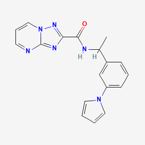 molecular formula C18H16N6O B14924708 N-{1-[3-(1H-pyrrol-1-yl)phenyl]ethyl}[1,2,4]triazolo[1,5-a]pyrimidine-2-carboxamide 