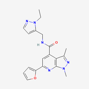 molecular formula C19H20N6O2 B14924767 N-[(1-ethyl-1H-pyrazol-5-yl)methyl]-6-(furan-2-yl)-1,3-dimethyl-1H-pyrazolo[3,4-b]pyridine-4-carboxamide 
