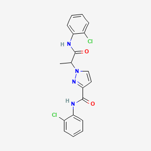 molecular formula C19H16Cl2N4O2 B14924770 N-(2-chlorophenyl)-1-{1-[(2-chlorophenyl)amino]-1-oxopropan-2-yl}-1H-pyrazole-3-carboxamide 