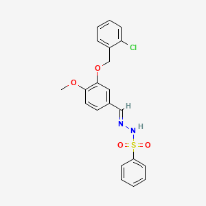 molecular formula C21H19ClN2O4S B14924898 N'-[(E)-{3-[(2-chlorobenzyl)oxy]-4-methoxyphenyl}methylidene]benzenesulfonohydrazide 