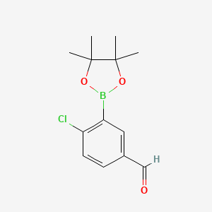 molecular formula C13H16BClO3 B1492508 4-Chloro-3-(4,4,5,5-tetramethyl-1,3,2-dioxaborolan-2-yl)benzaldehyde CAS No. 1112209-14-9