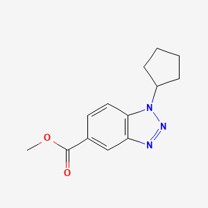 molecular formula C13H15N3O2 B1492521 Methyl 1-cyclopentyl-1,2,3-benzotriazole-5-carboxylate CAS No. 1400645-30-8
