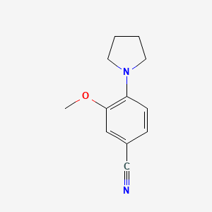 molecular formula C12H14N2O B1492522 3-Methoxy-4-(pyrrolidin-1-YL)benzonitrile CAS No. 1393442-48-2