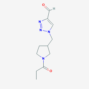 1-((1-propionylpyrrolidin-3-yl)methyl)-1H-1,2,3-triazole-4-carbaldehyde