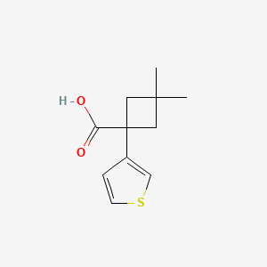 3,3-Dimethyl-1-(thiophen-3-yl)cyclobutane-1-carboxylic acid