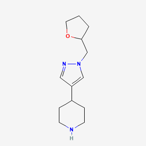4-(1-((tetrahydrofuran-2-yl)methyl)-1H-pyrazol-4-yl)piperidine
