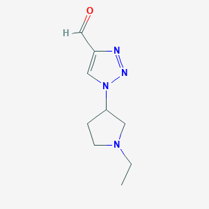 molecular formula C9H14N4O B1492644 1-(1-乙基吡咯烷-3-基)-1H-1,2,3-三唑-4-甲醛 CAS No. 2092718-82-4