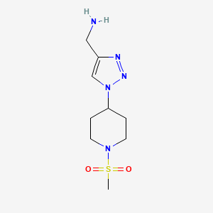 molecular formula C9H17N5O2S B1492653 (1-(1-(methylsulfonyl)piperidin-4-yl)-1H-1,2,3-triazol-4-yl)methanamine CAS No. 2097964-79-7