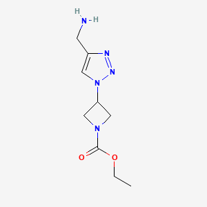 ethyl 3-(4-(aminomethyl)-1H-1,2,3-triazol-1-yl)azetidine-1-carboxylate
