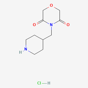 molecular formula C10H17ClN2O3 B1492664 4-(Piperidin-4-ylmethyl)morpholine-3,5-dione hydrochloride CAS No. 2097956-03-9