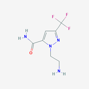 molecular formula C7H9F3N4O B1492665 1-(2-aminoethyl)-3-(trifluoromethyl)-1H-pyrazole-5-carboxamide CAS No. 2098069-53-3