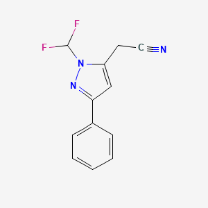 2-(1-(difluoromethyl)-3-phenyl-1H-pyrazol-5-yl)acetonitrile