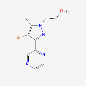 molecular formula C10H11BrN4O B1492667 2-(4-bromo-5-methyl-3-(pyrazin-2-yl)-1H-pyrazol-1-yl)ethan-1-ol CAS No. 2090852-66-5
