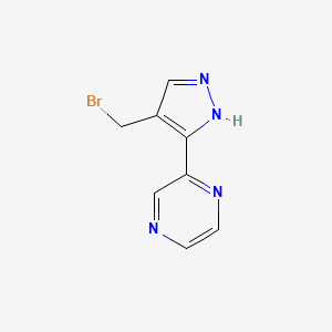 2-(4-(bromomethyl)-1H-pyrazol-3-yl)pyrazine