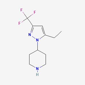 molecular formula C11H16F3N3 B1492674 4-(5-乙基-3-(三氟甲基)-1H-吡唑-1-基)哌啶 CAS No. 2098005-89-9