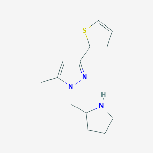 5-methyl-1-(pyrrolidin-2-ylmethyl)-3-(thiophen-2-yl)-1H-pyrazole