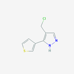 4-(chloromethyl)-3-(thiophen-3-yl)-1H-pyrazole