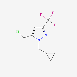 molecular formula C9H10ClF3N2 B1492689 5-(氯甲基)-1-(环丙基甲基)-3-(三氟甲基)-1H-吡唑 CAS No. 2092548-77-9