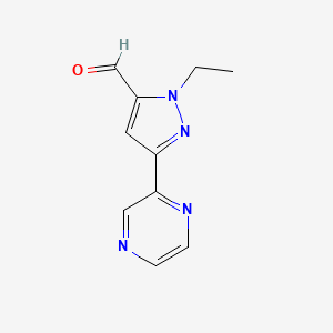 1-ethyl-3-(pyrazin-2-yl)-1H-pyrazole-5-carbaldehyde