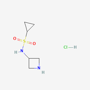 molecular formula C6H13ClN2O2S B1492696 N-(azetidin-3-yl)cyclopropanesulfonamide hydrochloride CAS No. 2098097-34-6
