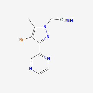 2-(4-bromo-5-methyl-3-(pyrazin-2-yl)-1H-pyrazol-1-yl)acetonitrile